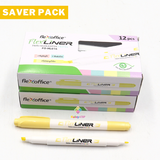 Saver Pack - 2 boxes (12s) - FlexOffice Twin Pastel Highlighter (HL016)