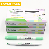 Saver Pack - 2 boxes (12s) - FlexOffice Twin Pastel Highlighter (HL016)