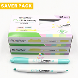 Saver Pack - 2 boxes (12s) - FlexOffice Twin Pastel Highlighter (HL016)