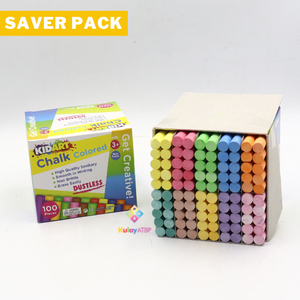 SQI Dustless Chalk, Assorted Colors, 100s Box