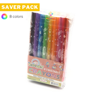 Saver Pack - 3 Packs - Kid Art Twistable Crayons (8 colors)