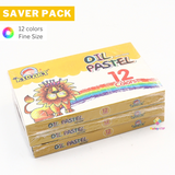 Saver Pack - 3 boxes - Kid Art Oil Pastel, Fine Size