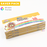 Saver Pack - 3 boxes - Kid Art Oil Pastel, Fine Size