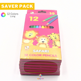 Saver Pack - 6 Boxes (12s) - Hi Safari Colored Pencils, Long, 12 colors