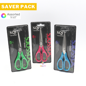 Saver Pack - 3 Pieces - SQI Office Scissors (5 1/2 inches)