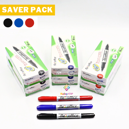 Saver Pack - 2 boxes (12s) FlexOffice Twin Permanent Marker