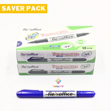 Saver Pack - 2 boxes (12s) FlexOffice Twin Permanent Marker