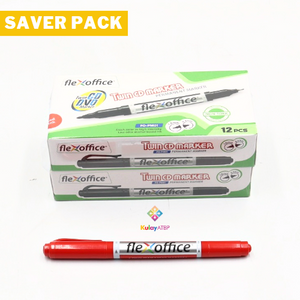 Saver Pack - 2 boxes (12s) FlexOffice Twin Permanent Marker