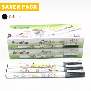 Saver Pack - 2 Boxes (12s) - Alona Gel Pen, 0.4mm, Black