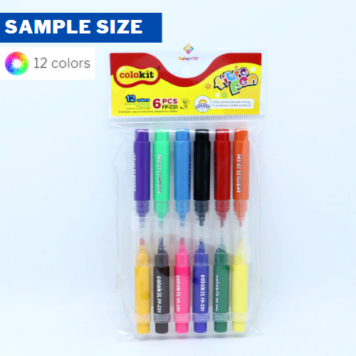 FlexOffice Fiber-Tipped Pens - Pack of 12 colors (6 twin-nib pens)