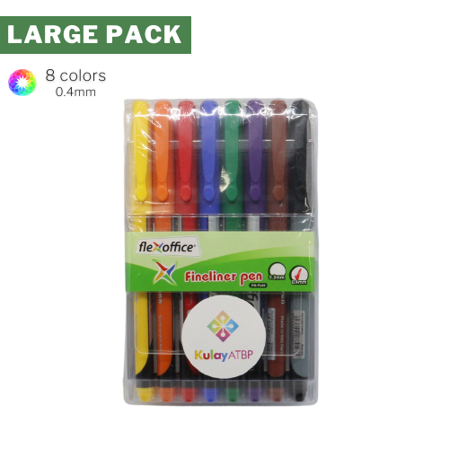 Large Pack - 5 Packs - FlexOffice Fineliner Pen (8 colors)