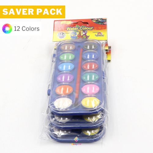 Saver Pack - 3 Sets - Kid Art Water Color Set, 12 Colors, Small