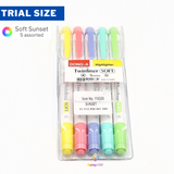 DONG-A Twinliner Soft, Assorted Pastel, 5-Color Pack