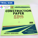 Construction Paper - 1 pack (20 sheets) - Short, Sub 20, 70 gsm, SQI Brand