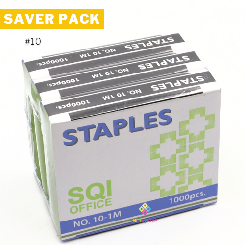 Saver Pack - 3 Boxes (12s x 1000) - SQI Staplewire No. 10