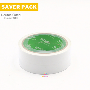 Saver Pack - 2 rolls - FlexOffice Double Sided Tape, 18mm x 10m