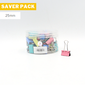 Binder Clips, 25mm, Per Tube (48pcs), Assorted Pastel Colors