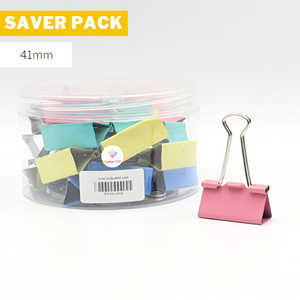 Binder Clips, 41mm, Per Tube (24pcs), Assorted Pastel Colors