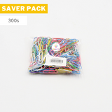 Metal Paper Clips, 28mm, 300s per OPP pack, Assorted Colors