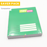 Saver Pack - 3 pcs - Composition Notebook, Neo Pop, 148mmx200mm, 80 sheets, Assorted Colors