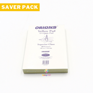 Saver Pack - 3pcs - Orions Quiz Pad, Yellow, 1/4, 80 leaves, 108mm x 165mm