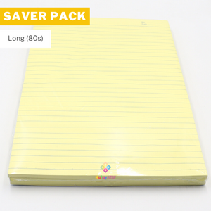 Saver Pack - 3 pads - Yellow Pad, Long, Veco Brand, 80 leaves